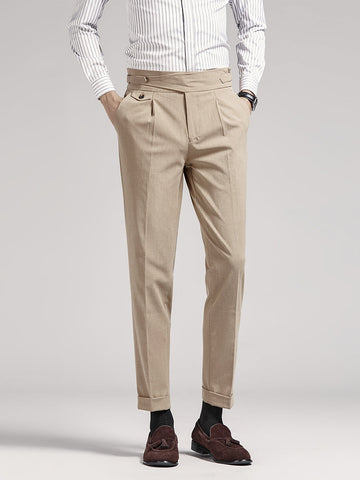 Men's High Waist Suit Pants Ninth Pants SMLB168