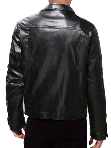 Stylish Punk Men's Single Breasted Leather Jacket S092903