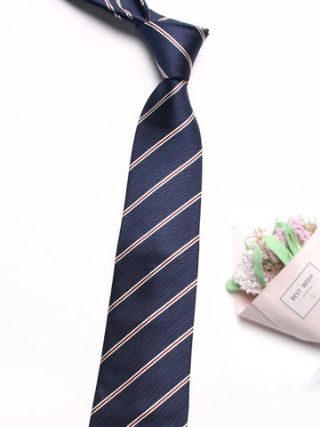 Men's Diagonal Stripes Printed Satin Formal Necktie SM112305