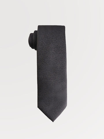 Men's Diamond Square Black Satin Formal Necktie SM112405