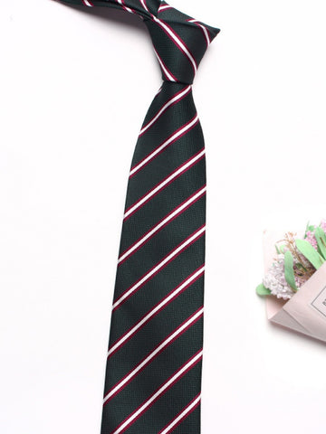 Men's Diagonal Stripes Printed Satin Formal Necktie SM112305