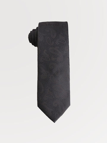 Men's Diamond Square Black Satin Formal Necktie SM112405