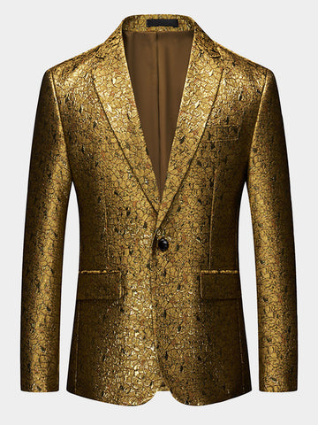 Men's Solid Color Foil Stamping Plus Size Blazer SM092510