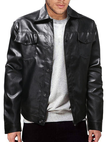 Stylish Punk Men's Single Breasted Leather Jacket S092903