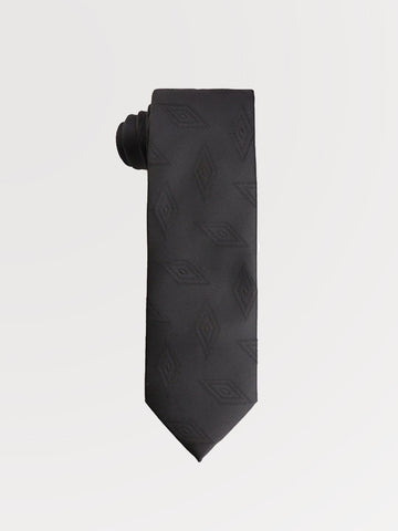 Men's Diamond Square Black Satin Formal Necktie SM112405