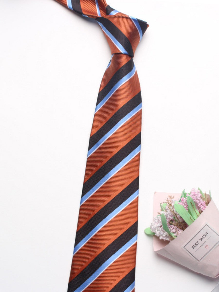 Men's Diagonal Stripes Printed Satin Formal Necktie SM112305