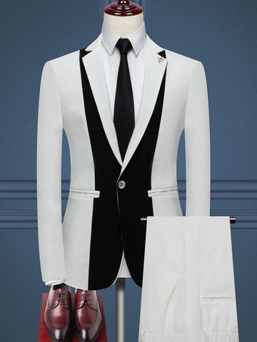 Men's Classic Color-Block British Two-Piece Suit SM090502