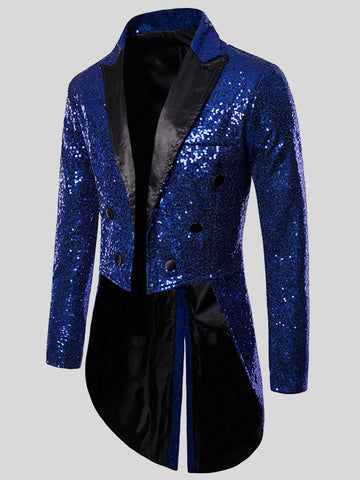 Men's Sequin Tuxedo Solid Color Blazer SM090509