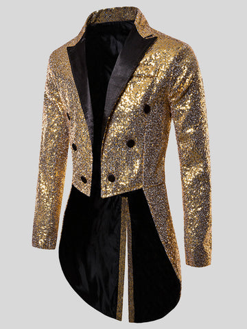 Men's Sequin Tuxedo Solid Color Blazer SM090509