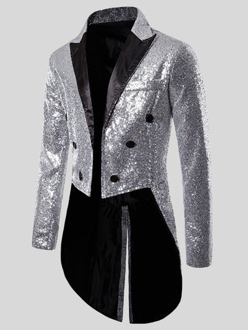 Men's Sequin Tuxedo Solid Color Blazer SM090509