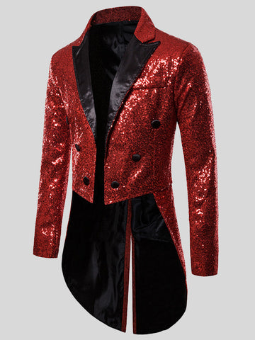 Men's Sequin Tuxedo Solid Color Blazer SM090509