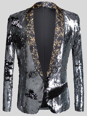 Men's Double Sided Sequin Suit Blazer SM090512