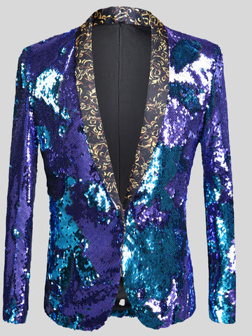 Men's Double Sided Sequin Suit Blazer SM090512