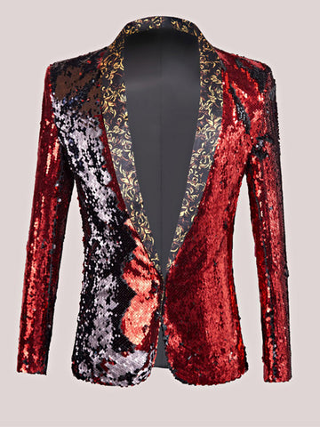 Men's Double Sided Sequin Suit Blazer SM090512