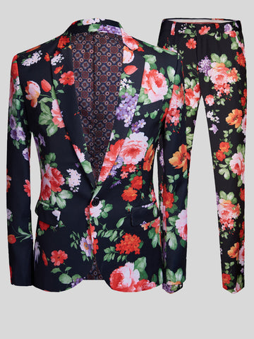 Korean Style Men's Printed Blazer Two-Piece Suit SM090513