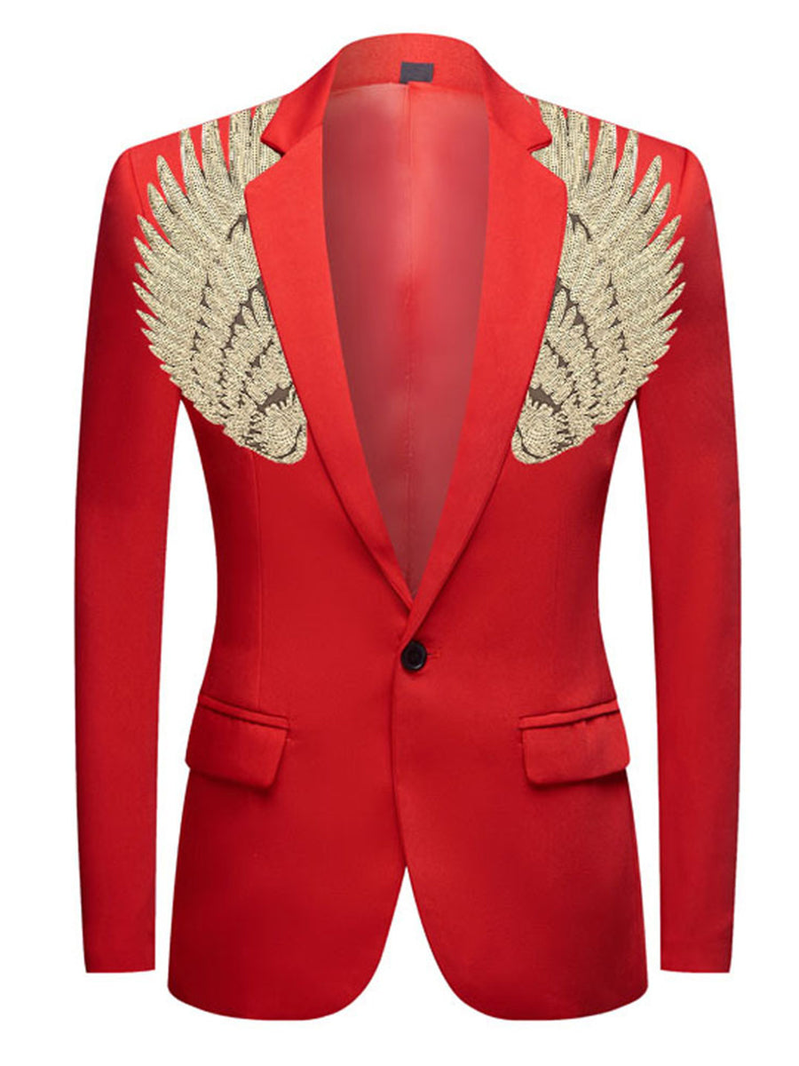 Men's Colorful Sequin Wings Blazer SMLB086