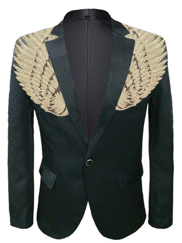 Men's Colorful Sequin Wings Blazer SMLB086