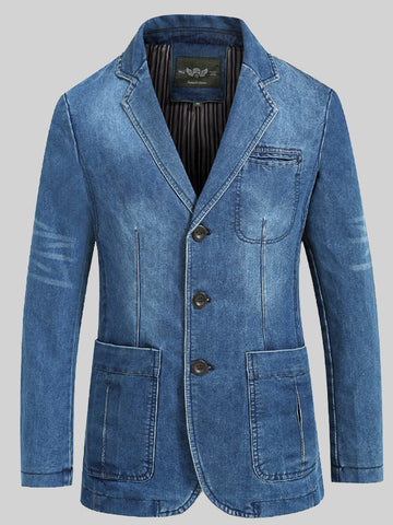 Men's Slim Pocket Denim Jacket SMLB167